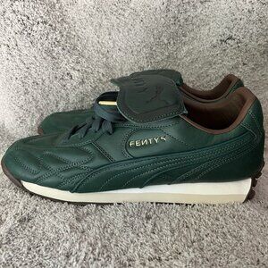 PUMA x Fenty By Rihanna Avanti Low Green Quilted Leather 9.5 Mens Shoes New Rare